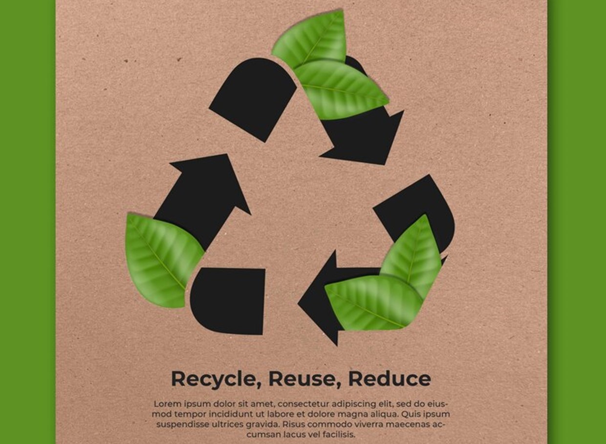 Publicacion Redes Sociales Reciclar Hojas Realistas Sobre Fondo Carton 125540 2753